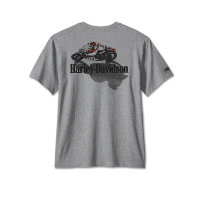 Harley-Davidson Mens #1 Faster Tee - Charcoal Grey Heather