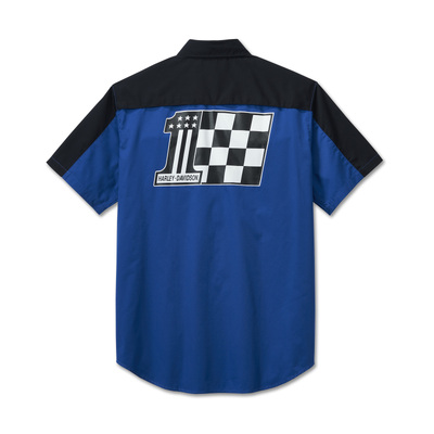 Harley-Davidson Mens #1 Victory Short Sleeve Shirt - Colorblocked - Blue - Colorblocked - Blue