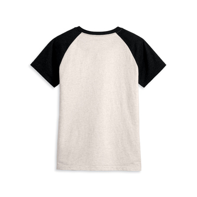 Womens United Raglan V-Neck Tee - Colorblocked - Cloud Dancer Heather