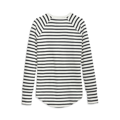 Womens Genuine Striped Long Sleeve Tee - YD Stripe - Black Beauty