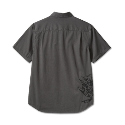 Mens Year of The Dragon Short Sleeve Shirt - Blackened Pearl