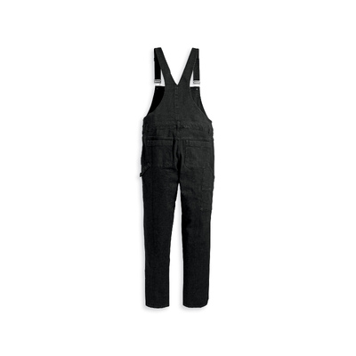 Womens Workwear Denim Overalls - Washed Black Denim