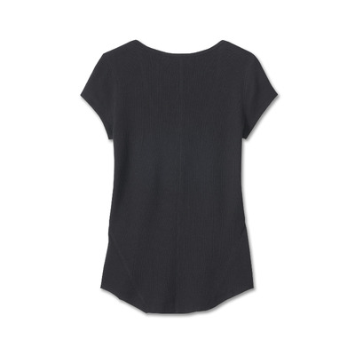 Womens Cali Henley Knit Top - Black Beauty