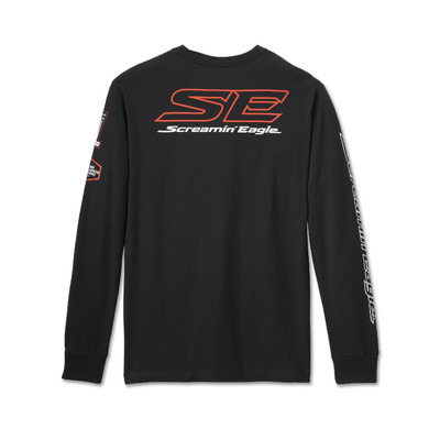 Mens Screamin Eagle Long Sleeve Tee - Harley Black