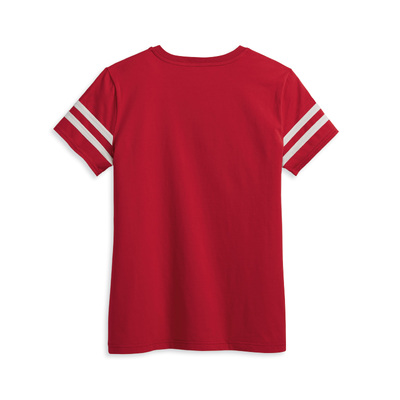 Womens Forever Sleeve Striped Tee - Chili Pepper