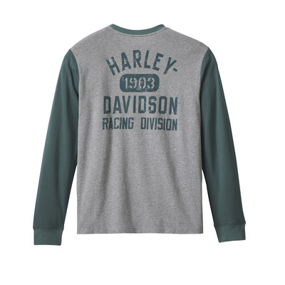 Harley-Davidson Mens Racing Tee - Colorblocked - Heather Grey - Colorblocked - Heather Grey