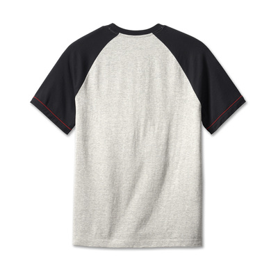 Harley-Davidson Mens Vintage Spirit Raglan Tee - Colorblock - Grey Heather - Colorblock - Grey Heather