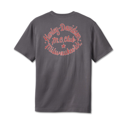 Harley-Davidson Mens Club Crew Tee - Blackened Pearl - Blackened Pearl