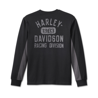 Harley-Davidson Mens Racing Bar &amp; Shield Tee - Colorblocked - Black Beauty - Colorblocked - Black Beauty