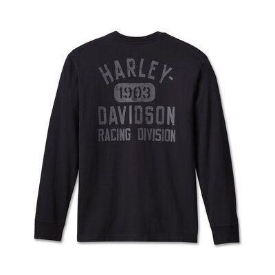 Harley-Davidson Mens Racing Henley - Black Beauty