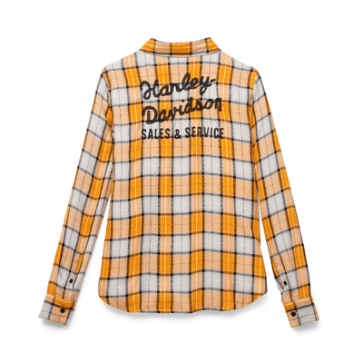 Womens Classic Racer Plaid Shirt - YD Plaid - Radiant Yellow