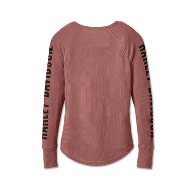 Womens Authentic Bar &amp; Shield Rib-Knit Top - Light Mahogany - L