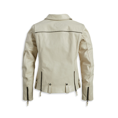 Womens Vixen Lane Leather Jacket - Oatmeal