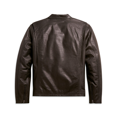 Cafe Racer Leather Jacket - Brown