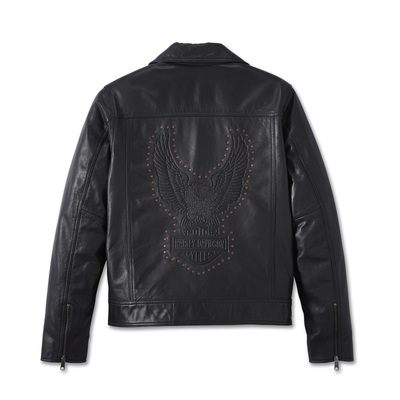 Harley-Davidson Mens Motorbreath Leather Jacket - Black Leather