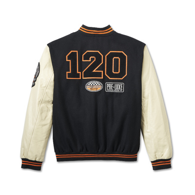 Mens 120th Anniversary Varsity Jacket - Colorblocked - Black Beauty