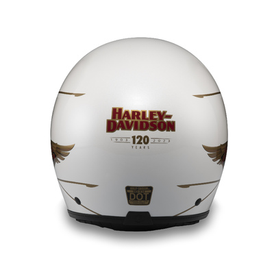 120th Anniversary Diamond H-D X14 SUN SHIELD 3/4 HELMET - Pearl White