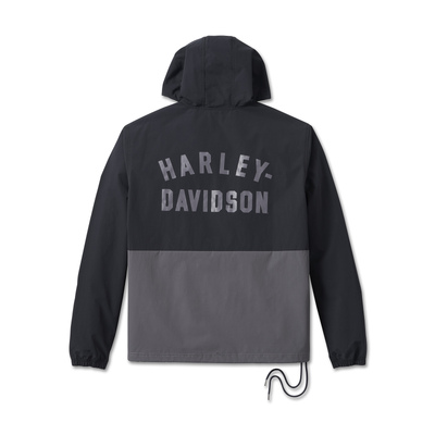 Harley-Davidson Mens Essential Colorblock Anorak - Black Beauty - Black Beauty