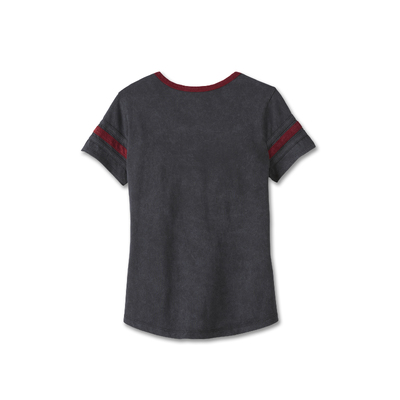 Womens American Notch Neck Tee - Black Beauty