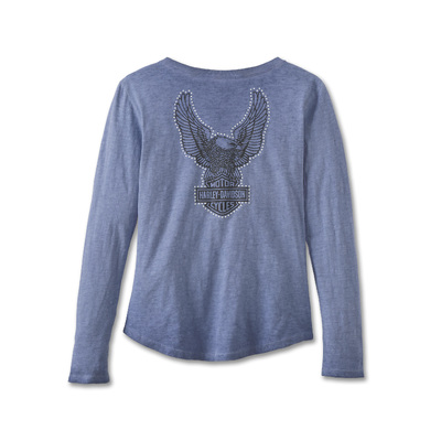 Womens Throttle Lace-Up Knit Top - Colony Blue