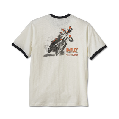 Mens 120th Anniversary Ringer Tee - Cloud Dancer