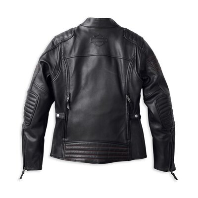 Womens Heather Avenue Triple Vent System Leather Jacket - Black