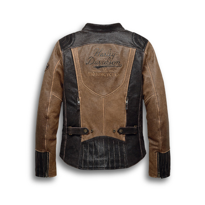 Womens H-D Triple Vent System Gallun Leather Jacket - Brown