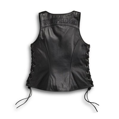 Womens Avenue Leather Vest - Black