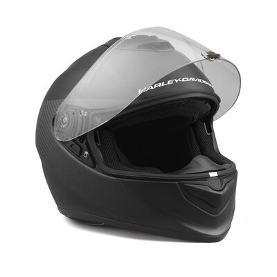 Mens H-D Brawler Carbon Fiber X09 Full Face with Sun Shield Helmet - Black