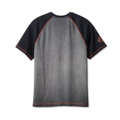 Harley-Davidson Mens Iron Bond Raglan Tee - Colorblocked - Light Grey