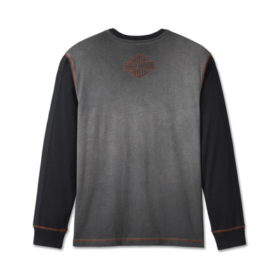 Harley-Davidson Mens Iron Bond Tee - Colorblocked - Light Grey