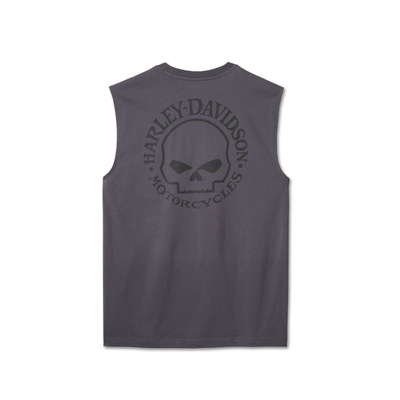 Harley-Davidson Willie G Skull Mens Muscle Tee - Blackened Pearl