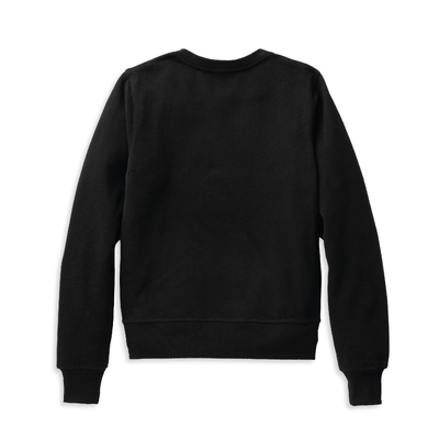 Womens Essence Applique Crewneck Pullover - Black Beauty 2