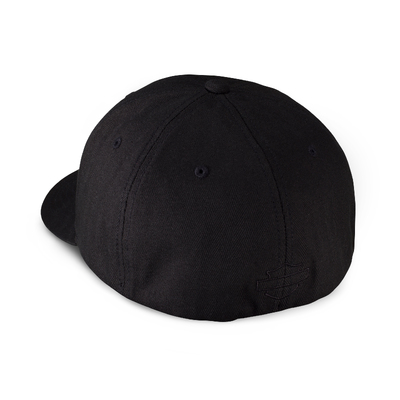 Rubber Willie G Skull Patch Stretch Cap - Black