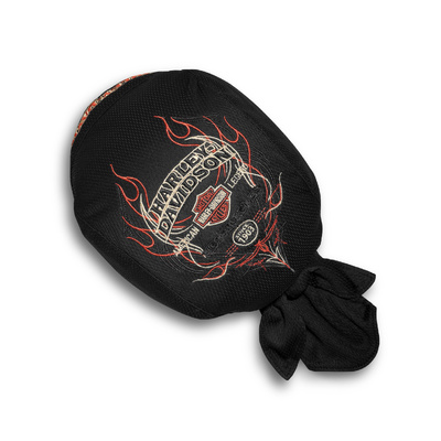 Harley-Davidson Flames Quick Dry Skull Cap - Black