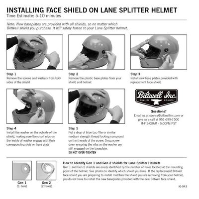 Biltwell Lane Splitter Gen 2 Shield - Clear