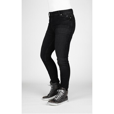 Bull-It Womens Straight Tactical Stone Wash Regular Jeans - Black