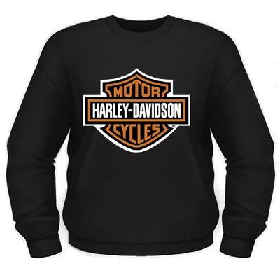 Mens Orange Bar &amp; Shield Pull Over Fleece - Black