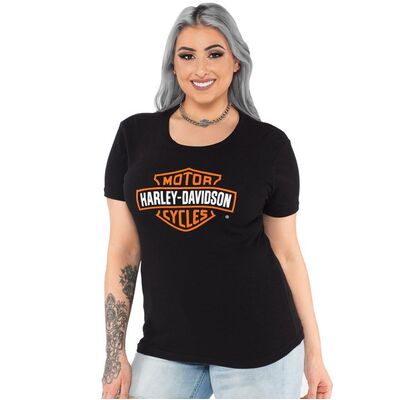 Ladies Bar & Shield Tee - Black