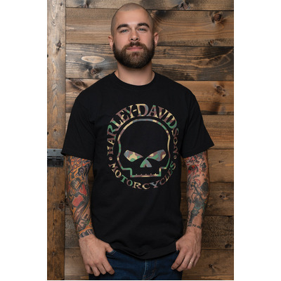 Mens Willie G Camo Tee - Black