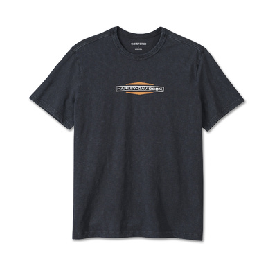 Men&#39;s Stacked Bar &amp; Shield Slub Tee - Harley Black