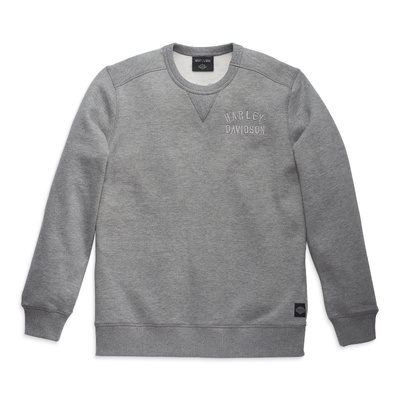 Harley-Davidson Staple Embroidered Mens Sweatshirt - Heather Grey