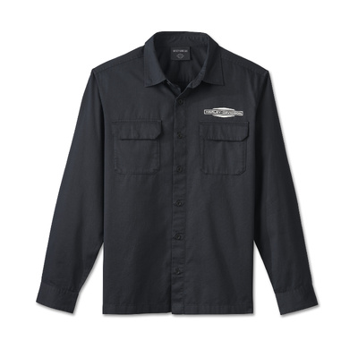 Harley-Davidson Wrench Crew Mechanics Long Sleeve Mens Shirt - Harley Black