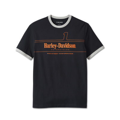 Harley-Davidson Mens #1 Racing Ringer Tee - Black Beauty - Black Beauty