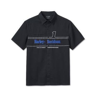 Mens No.1 Racing Short Sleeve Shirt - Black Beauty