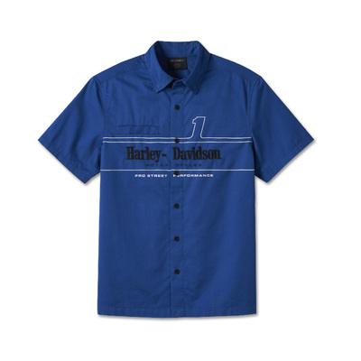 Mens No.1 Racing Short Sleeve Shirt - True Blue