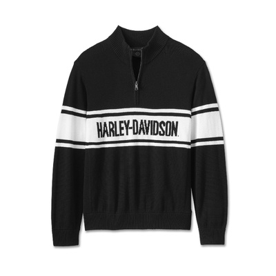 Harley-Davidson Men&#39;s 1/4 Zip Sweater - Harley Black