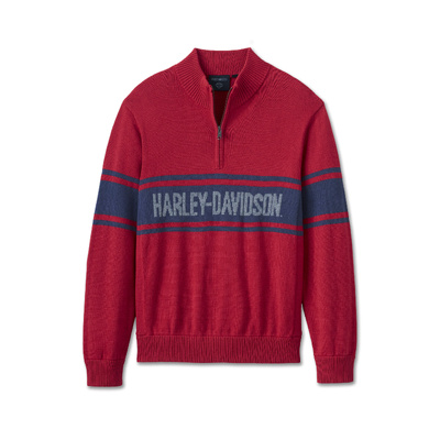 Harley-Davidson Men&#39;s 1/4 Zip Sweater - Chili Pepper