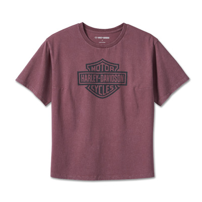 Womens Bar &amp; Shield Oversized Boxy Tee - Crushed Berry