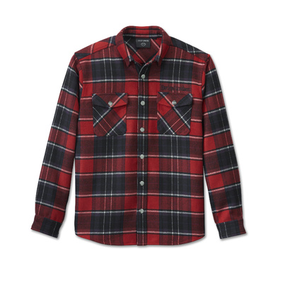 Harley-Davidson Men&#39;s Harley-Davidson Premium Overshirt - Plaid - Chili Pepper &amp; Sassafrass